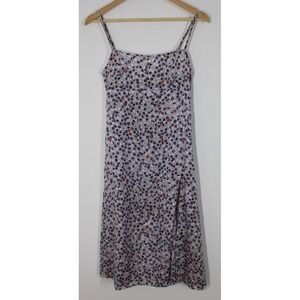Sunday Best Aritzia XS Purple Floral Delaney Spaghetti Strap Slit Tank Dress